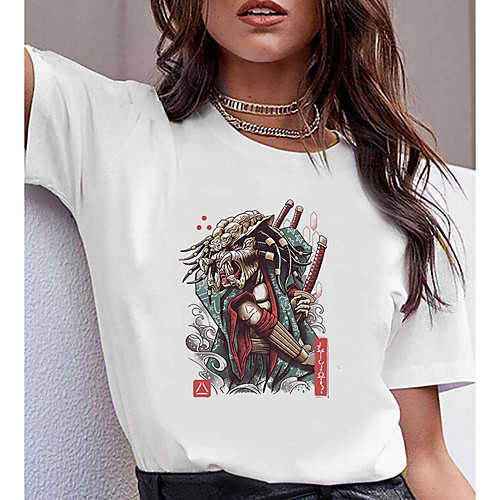 

Women's Geometric T-shirt Daily Weekend White