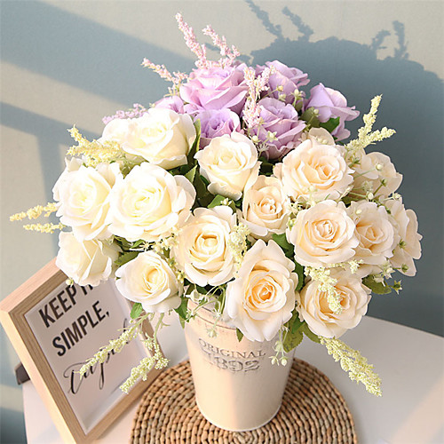 

34cm 9 Head Foam Accessories Bunch Rose Wedding Home Decoration Artificial Flower 1 Bunch