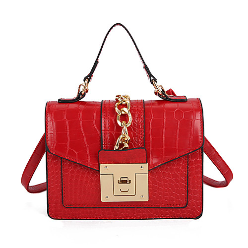 

Women's Embossed PU Crossbody Bag Solid Color Black / Red / Khaki