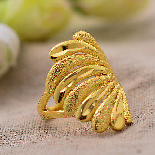 

Women's Ring Wedding Ring Belle Ring 1pc Gold Gold Plated Irregular Statement Stylish Luxury Wedding Party Evening Jewelry