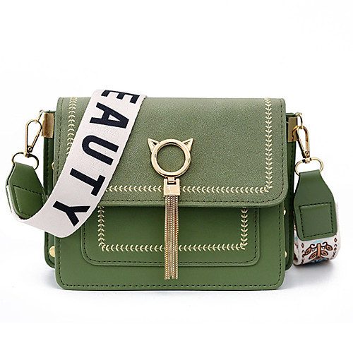 

Women's Tassel / Chain Polyester / PU Crossbody Bag Solid Color Yellow / Green / Blue