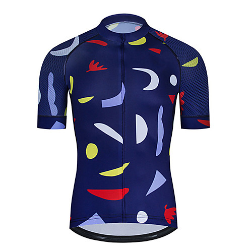 

21Grams Men's Short Sleeve Cycling Jersey RedBlue Bike Jersey Top Mountain Bike MTB Road Bike Cycling UV Resistant Quick Dry Breathable Sports Clothing Apparel / Stretchy