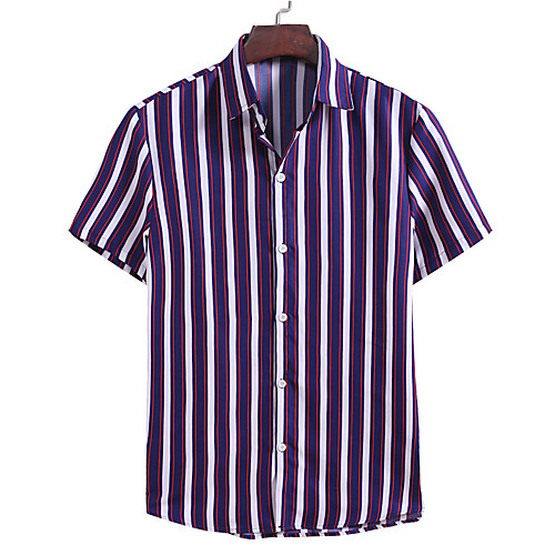 

Men's Striped Shirt Basic Daily Black / Blue