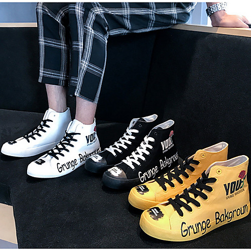 

Men's Summer Casual Daily Sneakers Canvas White / Black / Yellow