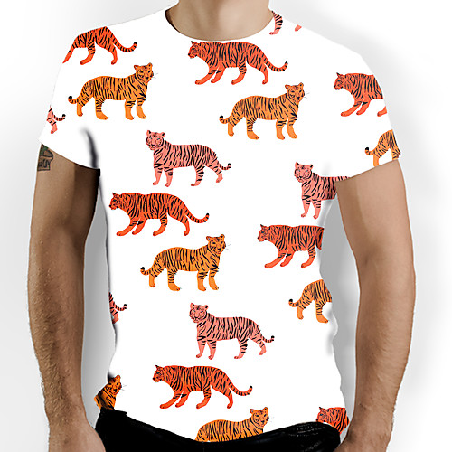 

Men's Graphic 3D Print Print T-shirt Daily White