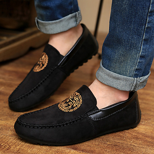 

Men's Spring & Summer / Fall & Winter Casual Daily Outdoor Loafers & Slip-Ons Walking Shoes Faux Leather / PU Breathable Waterproof Non-slipping Black / Blue Slogan