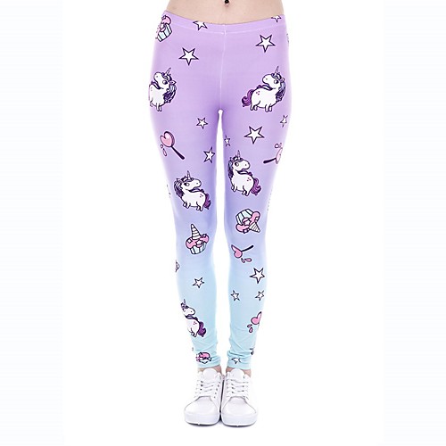 

Women's Yoga Pants 3D Print Light Purple Elastane Yoga Running Fitness Tights Leggings Sport Activewear Quick Dry Tummy Control Butt Lift Moisture Wicking High Elasticity Skinny