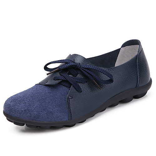 

Women's Oxfords Spring & Summer Flat Heel Round Toe Casual Daily Suede / PU White / Black / Yellow