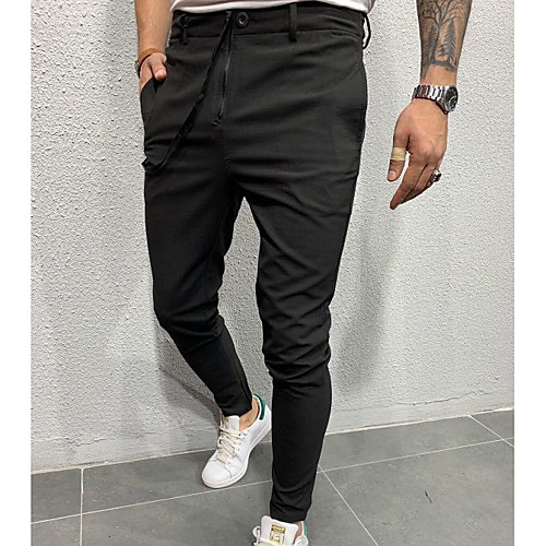 

Men's Basic Slim Chinos Pants - Solid Colored Summer Black Light gray Navy Blue US36 / UK36 / EU44 / US38 / UK38 / EU46 / US40 / UK40 / EU48