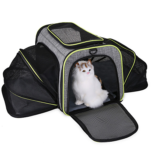 

Dog Cat Pets Cages Cases and Bags Travel Carrier Bag Airline Approved Pet Carrier Adjustable / Retractable Washable Travel Color Block Classic Terylene Baby Pet Small Dog Medium Dog Gray