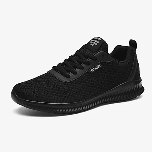 

Men's Summer Sporty Athletic Trainers / Athletic Shoes Running Shoes Mesh / PU Non-slipping Black and White / Black / Gray