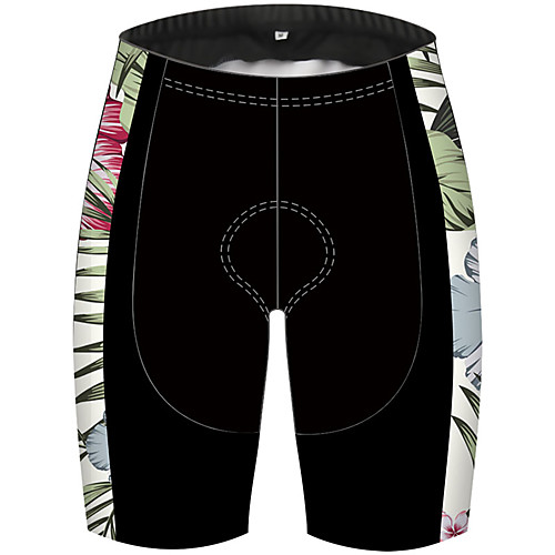 

21Grams Men's Cycling Shorts Bike Shorts Padded Shorts / Chamois Pants Breathable Quick Dry Sports Flamingo Floral Botanical Animal Black / Green Mountain Bike MTB Road Bike Cycling Clothing Apparel
