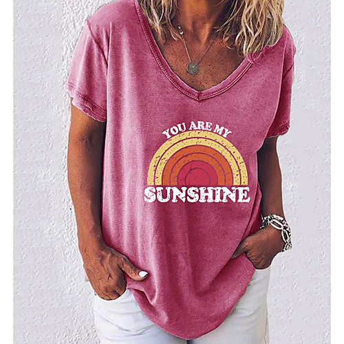 

Women's Geometric T-shirt Daily White / Black / Blue / Blushing Pink / Army Green / Gray