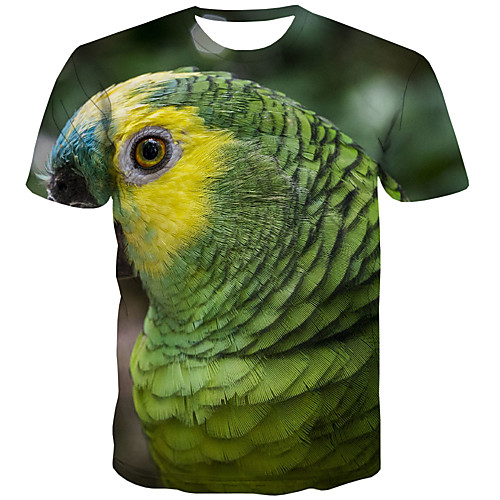 

Men's Plus Size 3D Print T-shirt Street chic Daily Round Neck Rainbow / Short Sleeve