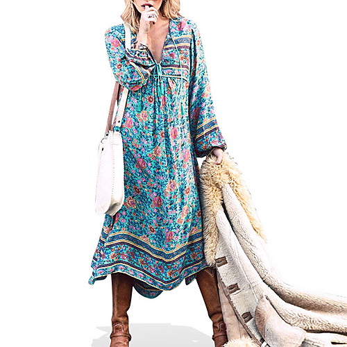 

Women's Sheath Dress - Half Sleeve Floral Summer Elegant 2020 Blue M L XL XXL XXXL XXXXL