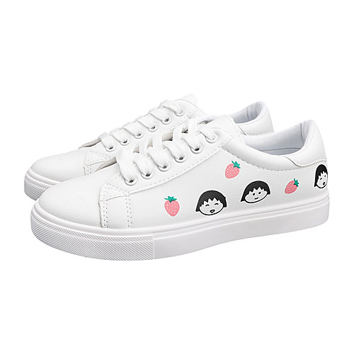 

Women's Sneakers Spring / Summer Flat Heel Round Toe Casual Daily Outdoor PU Black / White / White / Blue / White