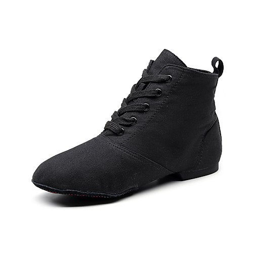 

Men's / Women's Ballet Shoes / Jazz Shoes / Modern Shoes Canvas Lace-up Flat / Sneaker Flat Heel Dance Shoes Black / Red / Brown