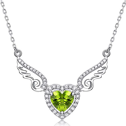 

Women's Purple Blue Green AAA Cubic Zirconia Pendant Necklace Classic Heart Statement Silver Purple Green Blue 30-45 cm Necklace Jewelry 1pc For Festival