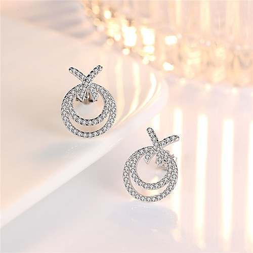 

Women's Synthetic Diamond Stud Earrings Earrings Classic Fashion Punk Trendy Romantic Sweet Cute Earrings Jewelry Silver For Gift Date Street Birthday Festival 1 Pair