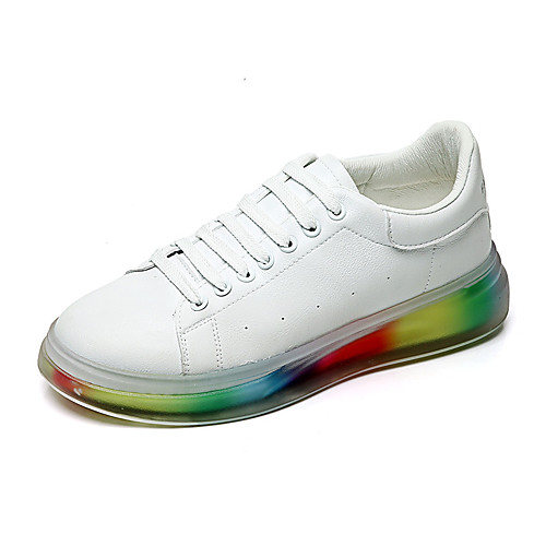 

Men's Spring / Fall Casual Daily Sneakers PU Non-slipping Black and White / White / Silver Gradient