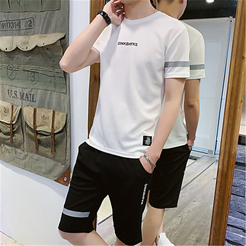 

Men's Solid Colored Print T-shirt Basic Daily Sports Round Neck White / Black / Yellow / Gray / Short Sleeve