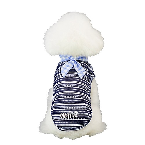 

Dog Vest Dog Clothes Dark Blue Light Blue Costume Husky Labrador Alaskan Malamute Cotton Stripes Casual / Daily S M L XL XXL