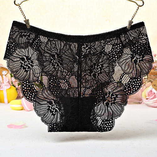 

Women's Lace / Basic Brief - Normal Mid Waist Wine Purple Blushing Pink One-Size