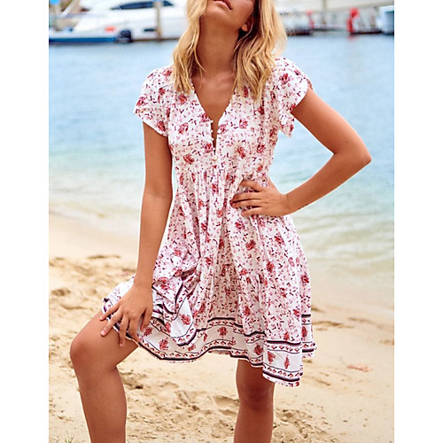 

2020 SUMMER V-Neck Floral Print Hobo Dress