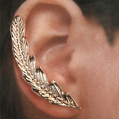 

Women's Ear Cuff Earrings Vintage Style Feather Classic Vintage Trendy Ethnic Fashion Earrings Jewelry Gold For Daily Street Club Festival 1pc