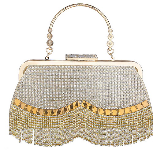 

Women's Tassel / Zipper Alloy Evening Bag Solid Color Gold