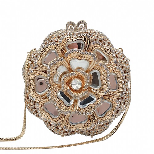 

Women's Crystals / Hollow-out Alloy Evening Bag Solid Color Gold / Light Gold