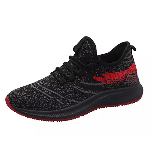 

Men's Summer Sporty Athletic Trainers / Athletic Shoes Running Shoes Elastic Fabric / Tissage Volant Non-slipping Black / Red / Orange / Black / Black / Green Color Block