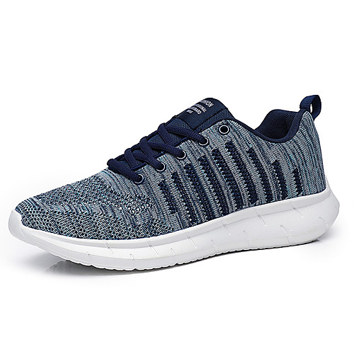 

Men's Spring / Summer Sporty / Casual Daily Outdoor Trainers / Athletic Shoes Running Shoes / Fitness & Cross Training Shoes Mesh Breathable Shock Absorbing Wear Proof Black / Red / Blue Striped