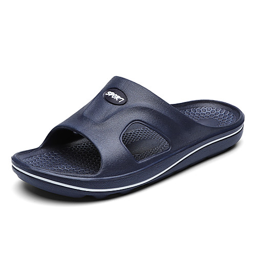 

Men's Summer Casual Daily Slippers & Flip-Flops PU Non-slipping Black / Blue / Brown