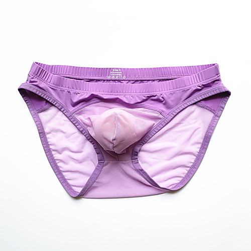 

Men's Mesh Briefs Underwear - Normal Low Waist Black Purple Light gray S M L