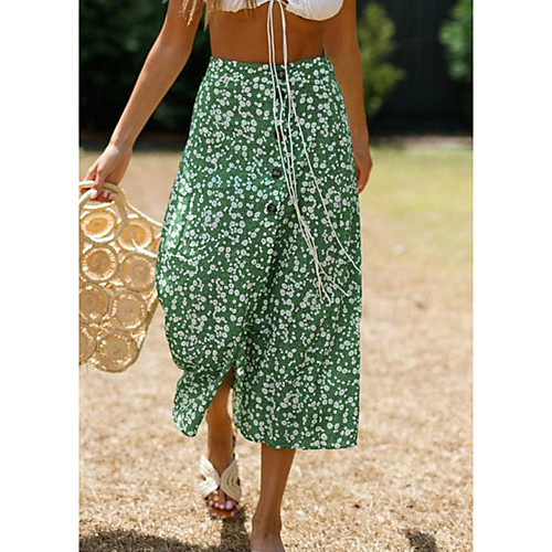 

Women's Swing Skirts - Floral Green S M L