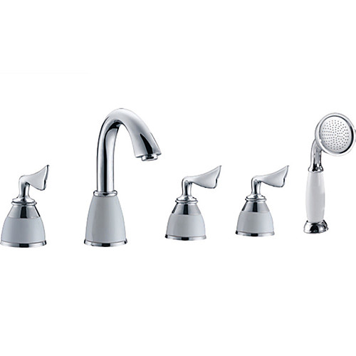 

Bathtub Faucet - Contemporary Chrome Tub And Shower Ceramic Valve Bath Shower Mixer Taps