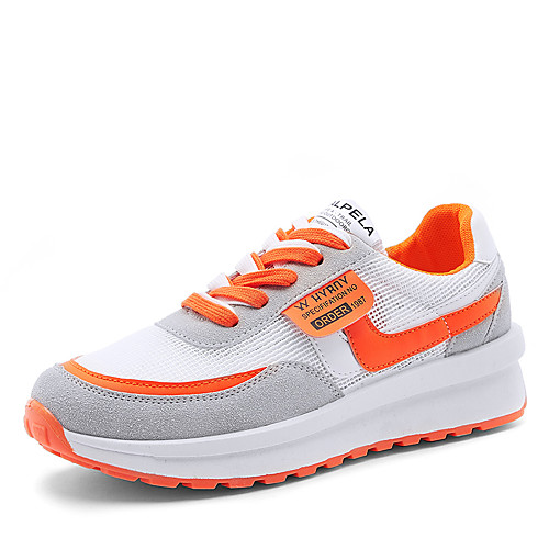 

Women's Sneakers 2020 Spring / Summer Flat Heel Round Toe Classic Sweet Daily Outdoor Color Block Denim / Mesh Running Shoes / Walking Shoes Black / Orange