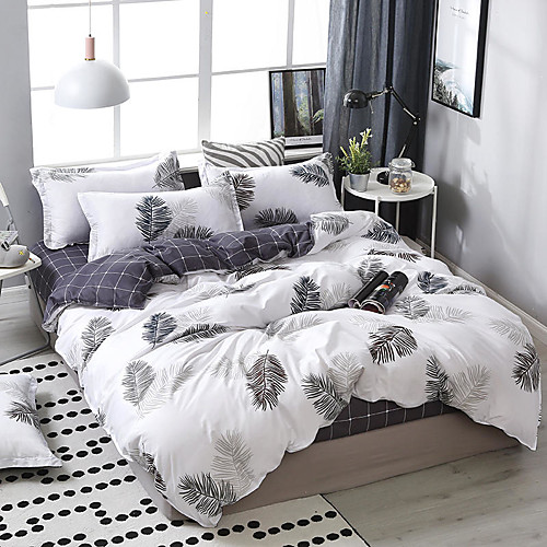 

Simple wind leaf printing pattern bedding four-piece quilt cover bed sheet pillow cover dormitory single double