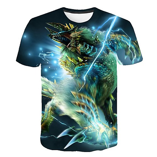

Men's 3D Print T-shirt Daily Round Neck Blue / Short Sleeve