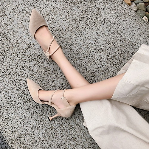 

Women's Heels Summer Stiletto Heel Pointed Toe Sexy Daily Microfiber Black / Pink / Beige