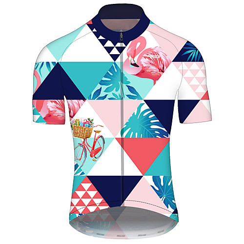 

21Grams Men's Short Sleeve Cycling Jersey Winter Spandex Polyester Blue / White American / USA Bike Jersey Top Mountain Bike MTB Road Bike Cycling UV Resistant Breathable Quick Dry Sports Clothing