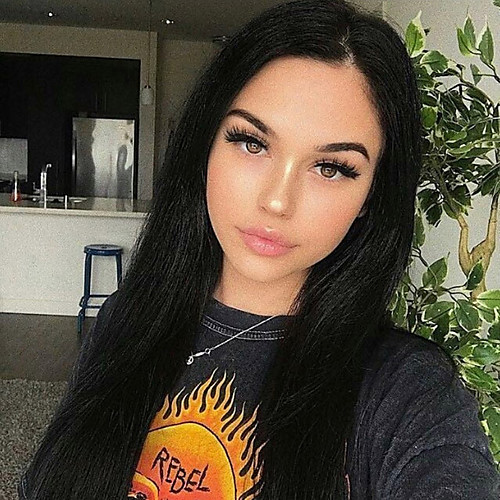 

Synthetic Lace Front Wig Straight Gaga Middle Part Lace Front Wig Long Black#1B Synthetic Hair 22-26 inch Women's Heat Resistant Women Hot Sale Black / Glueless