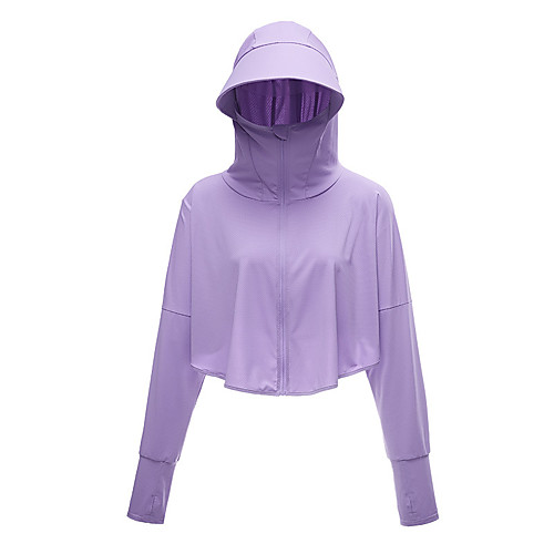 

Women's Hiking Skin Jacket Hiking Jacket Hiking Windbreaker Summer Outdoor Windproof Sunscreen Breathable Quick Dry Jacket Top Elastane Single Slider Running Hunting Fishing White / Purple / Pink