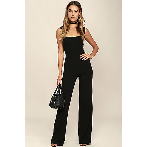 

Women's Black Jumpsuit Onesie, Solid Colored S M L