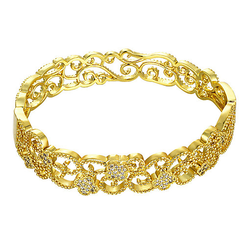 

Women's Cubic Zirconia Bracelet Bangles Classic Fashion Fashion 18K Gold Plated Bracelet Jewelry Gold For Anniversary Party Evening / Imitation Diamond