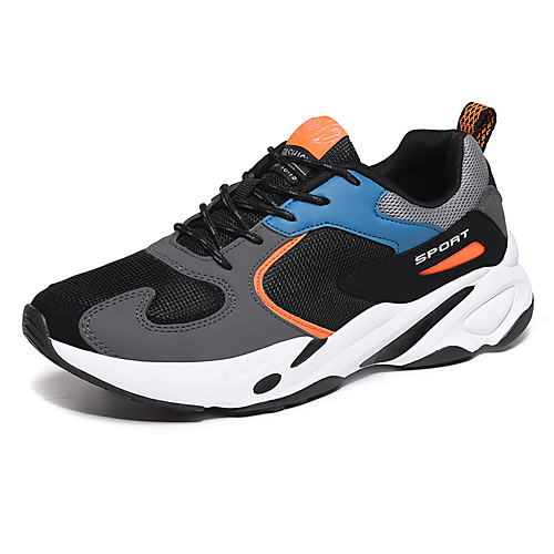 

Men's Fall / Spring & Summer Sporty / Casual Daily Outdoor Trainers / Athletic Shoes Running Shoes / Walking Shoes Mesh / PU Breathable Non-slipping Shock Absorbing Orange / Black / Gray Color Block