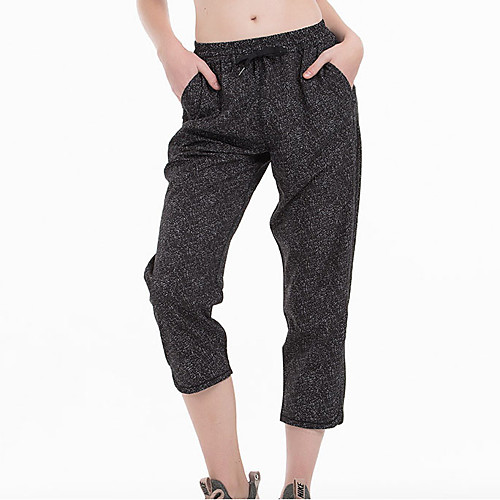 

Women's High Waist Yoga Pants Side Pockets Capri Pants 4 Way Stretch Breathable Quick Dry Black with White Black Light Green Nylon Non See-through Gym Workout Running Fitness Sports Activewear High