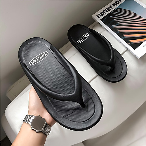 

Men's Summer Casual / Beach Daily Home Slippers & Flip-Flops Water Shoes / Upstream Shoes Rubber Breathable Non-slipping Wear Proof Black / Gray