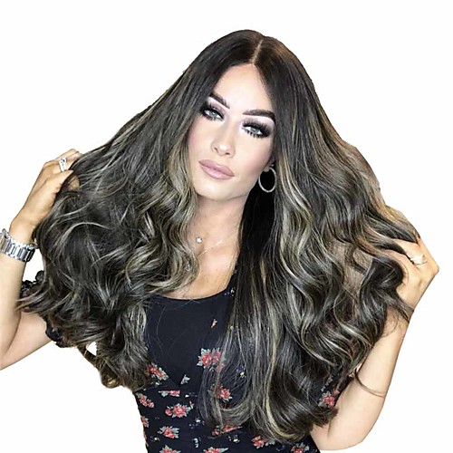 

Synthetic Wig Matte Body Wave Middle Part Wig Long sepia Synthetic Hair 26 inch Women's Sexy Lady Exquisite Waterfall Brown